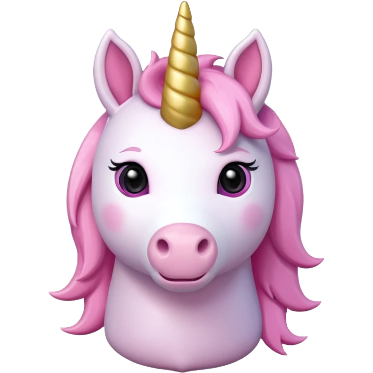 pink unicorn toy facing camera emoji