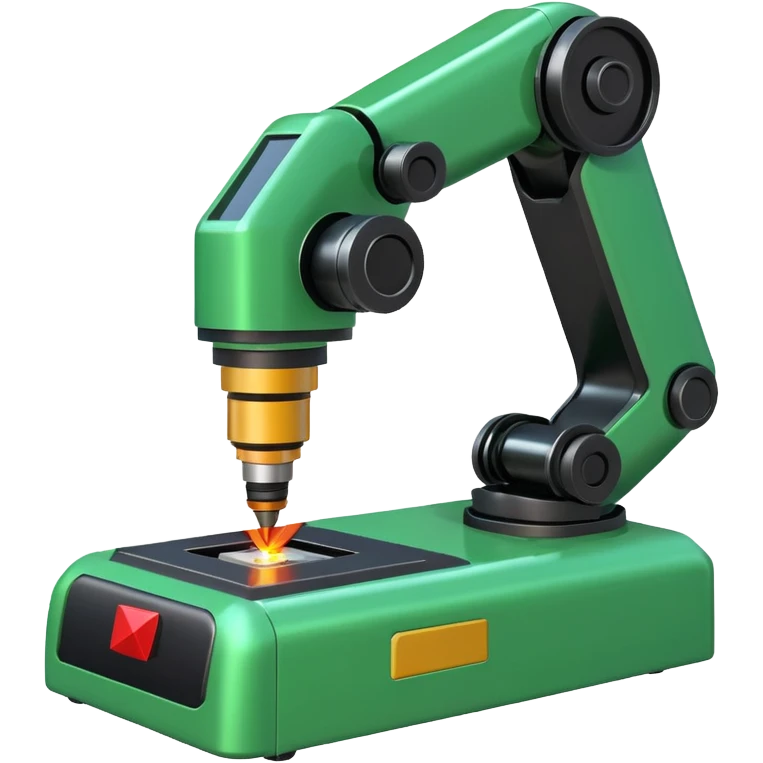 green robotic machine welding laser emoji