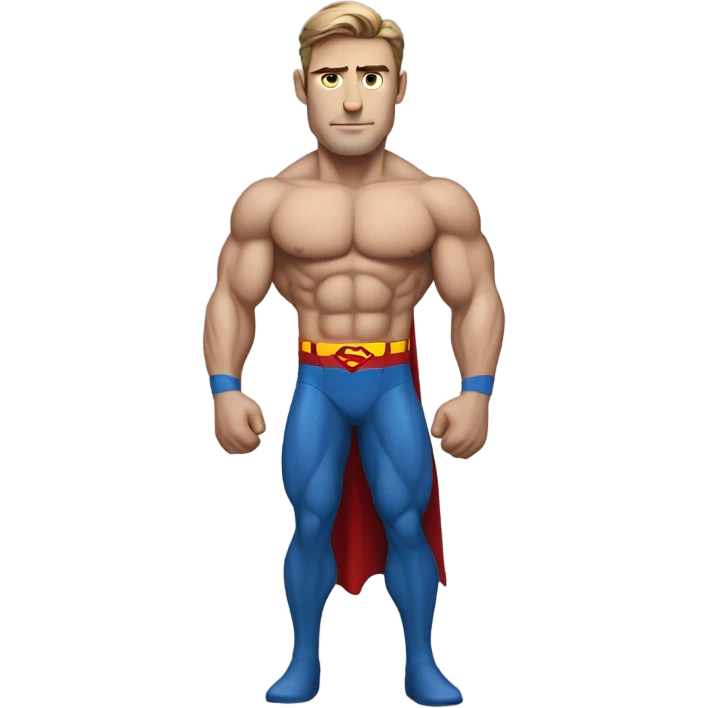realistic superman with abs white man emoji