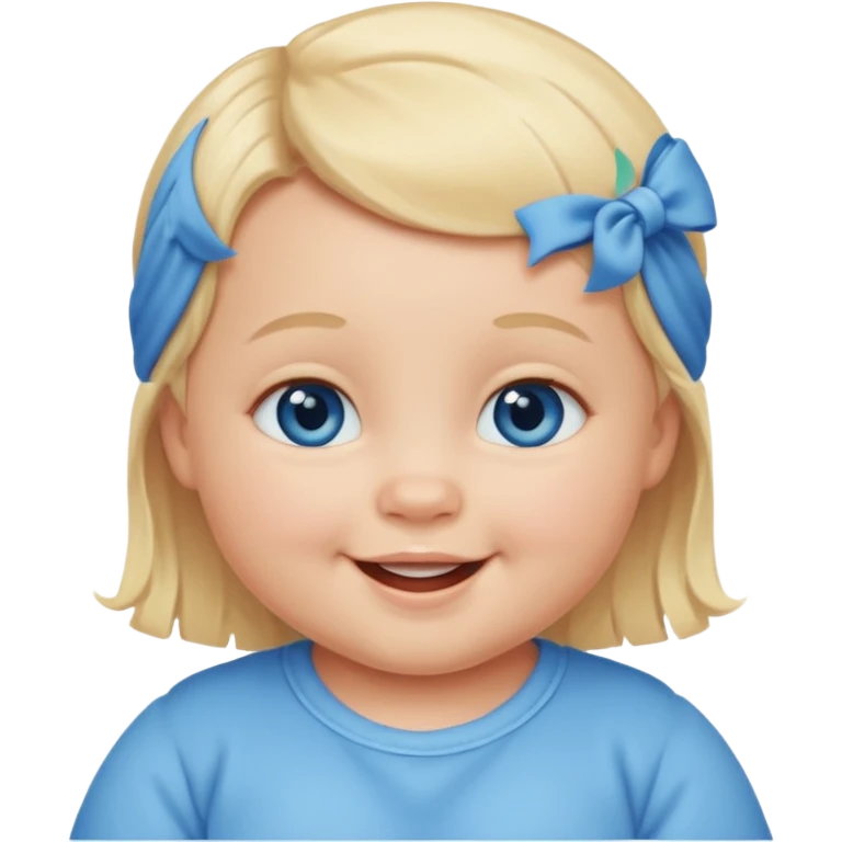 Blonde blue eyes baby with smile emoji