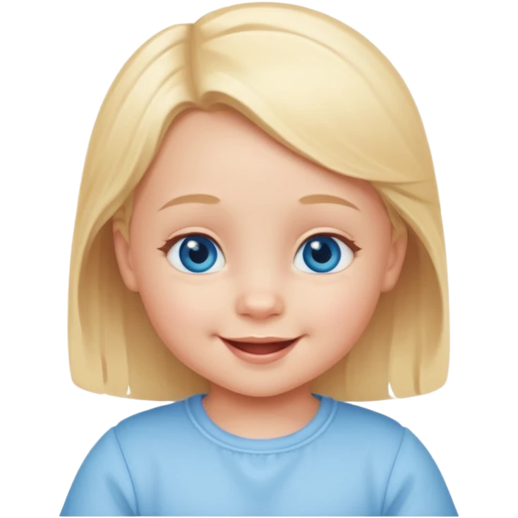 Blonde blue eyes baby with smile emoji
