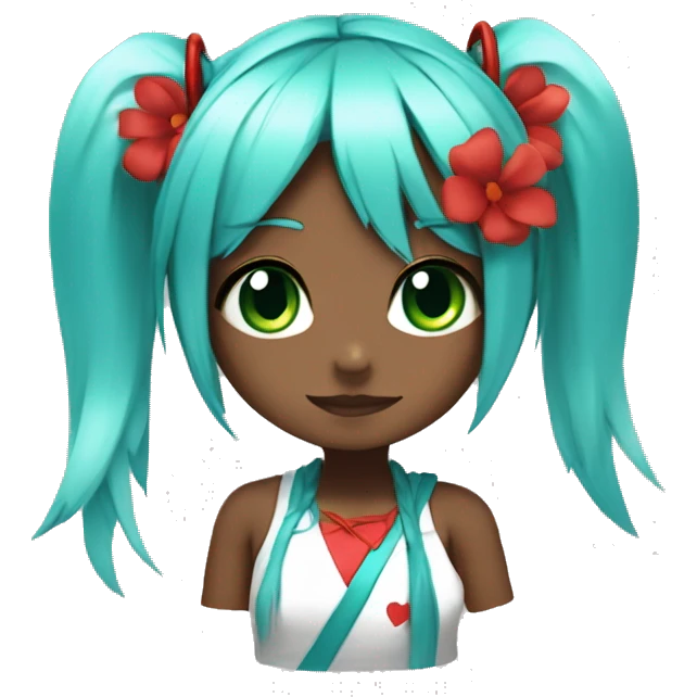 hastne miku original version with red 01 tatto on her left arm emoji