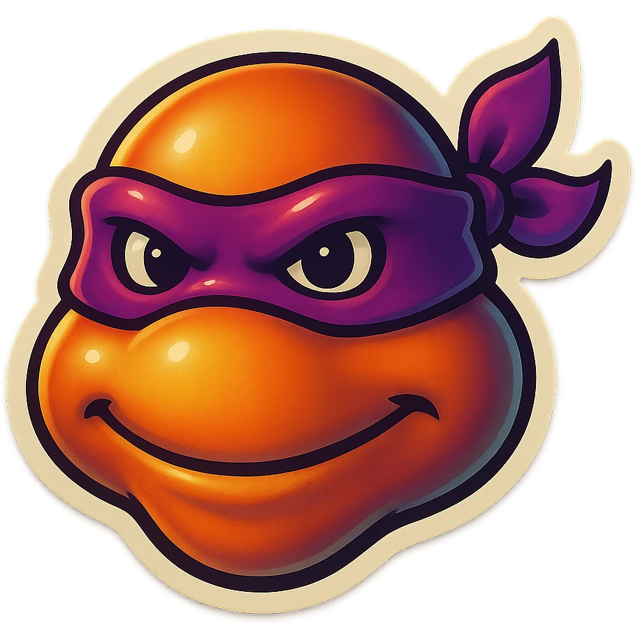 generate the face of a ninja turtle
Without showing teeth
It can't be green
maybe with a Nina mask instead of those stripes emoji