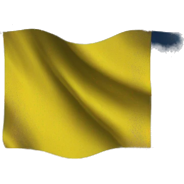 The flag of Ukraine with ⵣ in red emoji