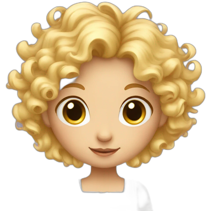 cute Angel fairy with wings and curly blond hair emoji