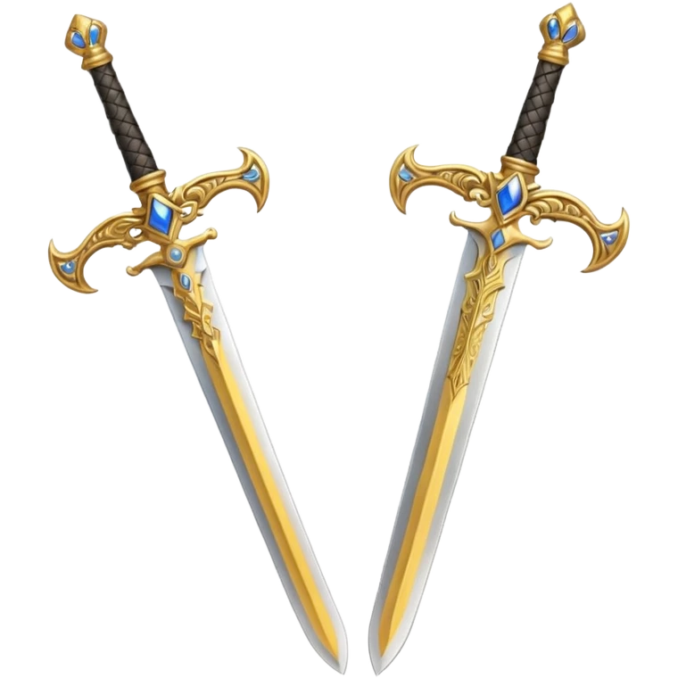 Two Golden royal swords with gold blades emoji