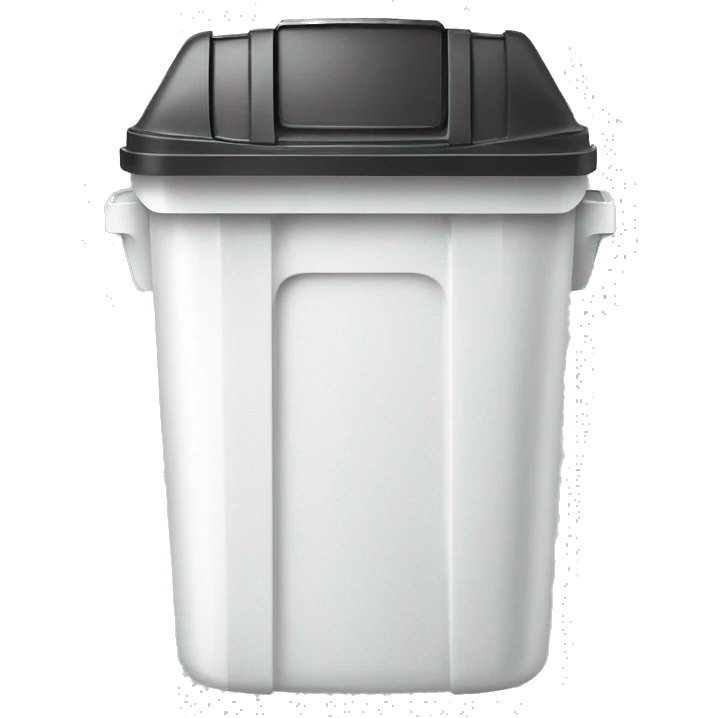 white garbage bin from the front emoji