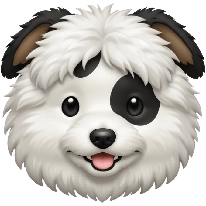 a black and white doodle dog emoji
