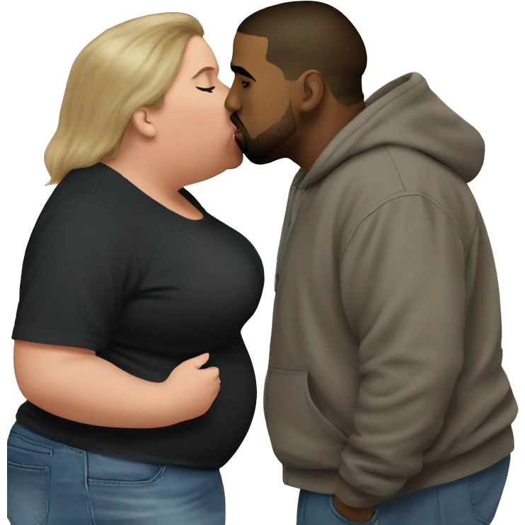Obese kanye west kissing obese drake emoji