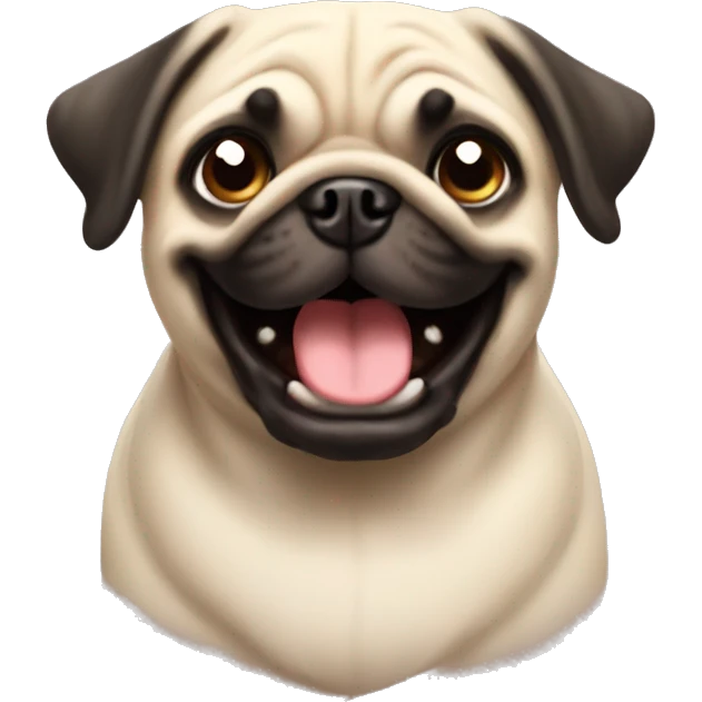Happy pug emoji