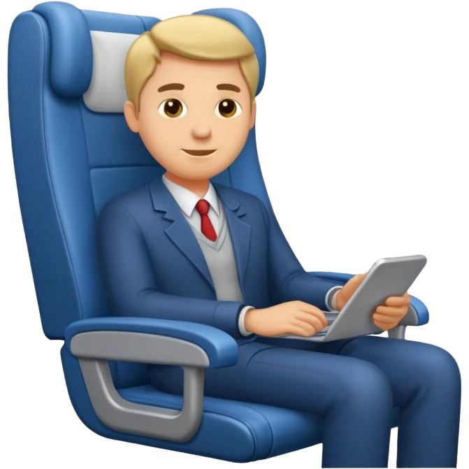 man passanger in plane seat emoji