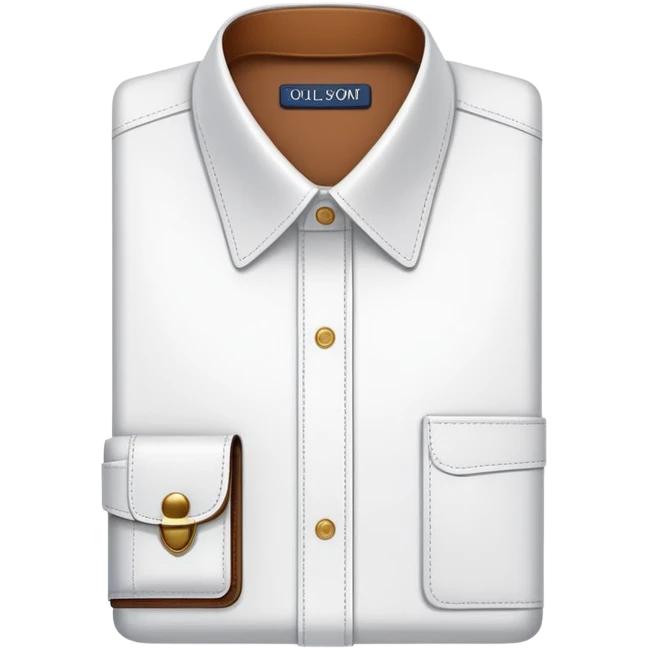 Folded collared shirt with style planner, professional outfit organization emoji