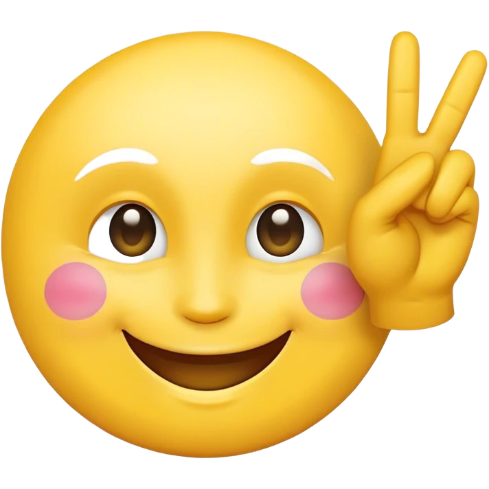 happy face holding a peace sign emoji