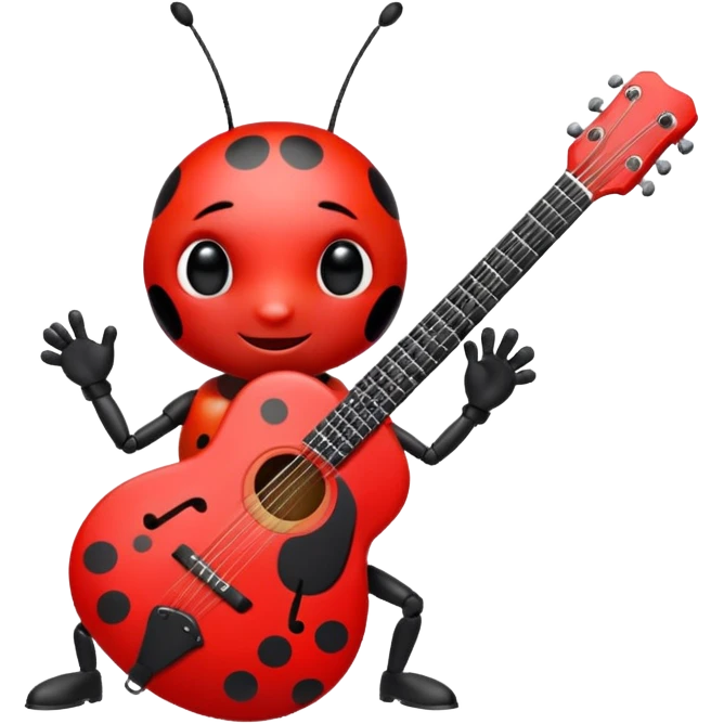 Ladybug playing guitar emoji