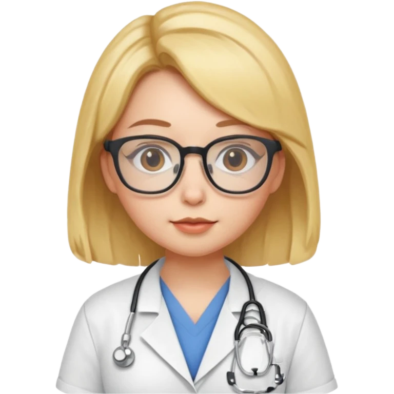 chick animal with glasses, wearing doctor uniform emoji