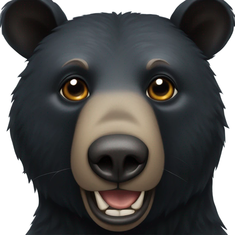 Realistic black bear portrait emoji