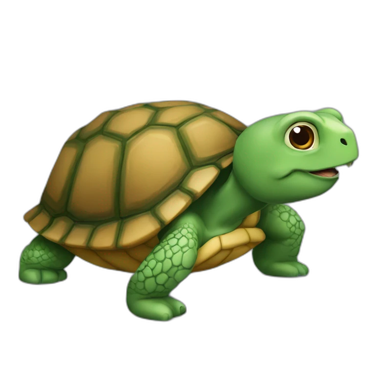 Tortue sur un chat emoji