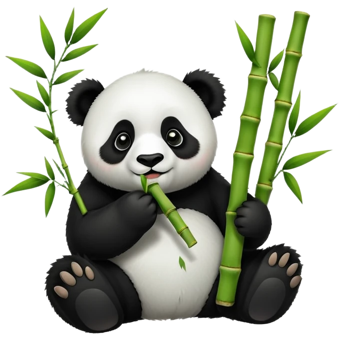 panda eating bamboo emoji