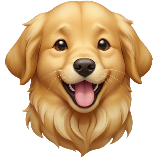 Cinematic Cute Yawning Golden Retriever Portrait Emoji, Head tilted slightly with a dramatic, wide-open yawn, revealing a silky golden coat with a subtle shimmer, floppy ears slightly drooping, round brown eyes barely open in drowsy contentment, Simplified yet irresistibly adorable features, highly detailed, glowing with a soft, cozy glow, high shine, relaxed yet expressive, stylized with a touch of whimsy, bright and endearing, soft glowing outline, capturing the essence of a sleepy yet affectionate companion, so drowsy it feels like it could stretch out of the screen and curl up for a nap! emoji
