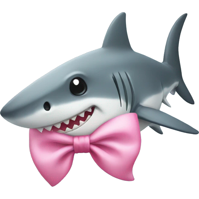 shark with a cute pink bow emoji
