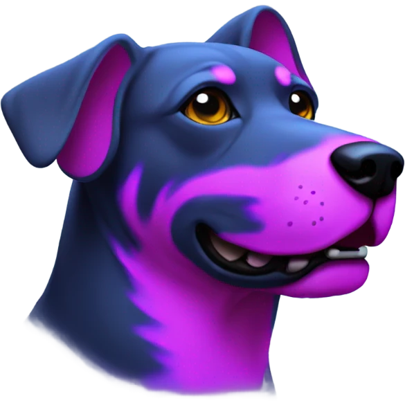 Neon dog emoji