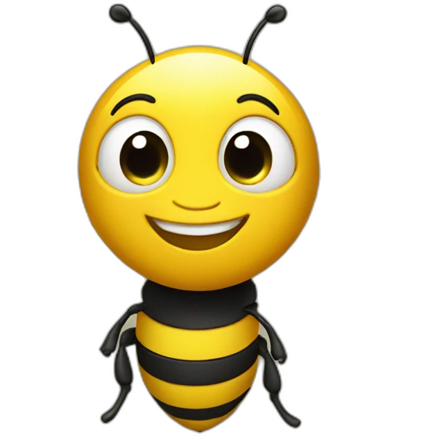 Happy bee in office emoji