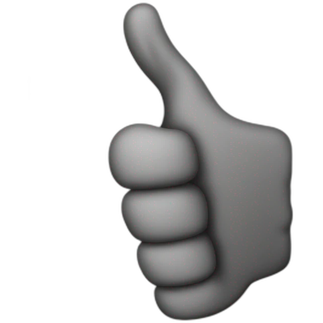 Thumbs up, the thumb bent emoji