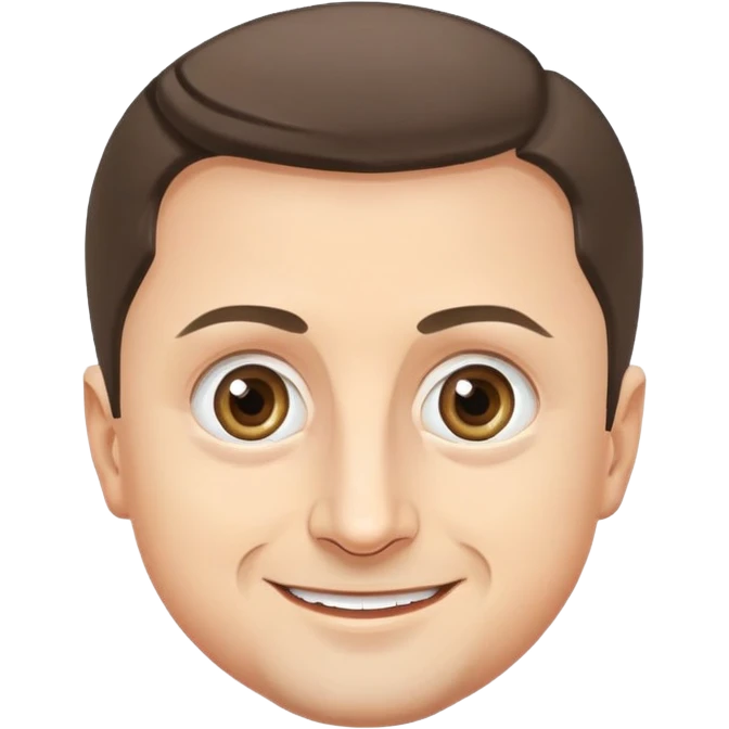vladimir zelensky simple round face big expressive eyes smiling emoji