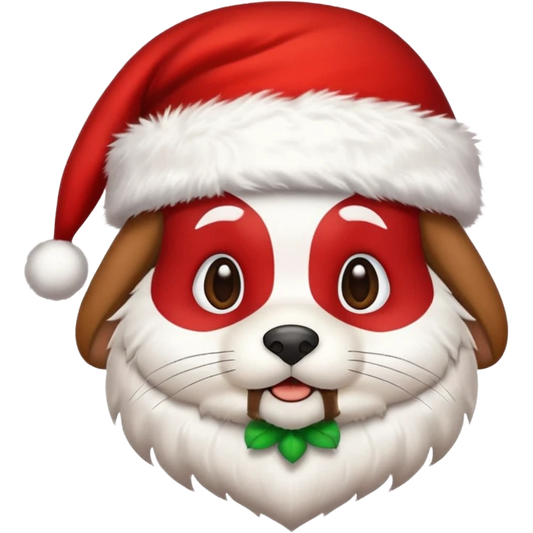 cute animal wearing a santa claus hat emoji