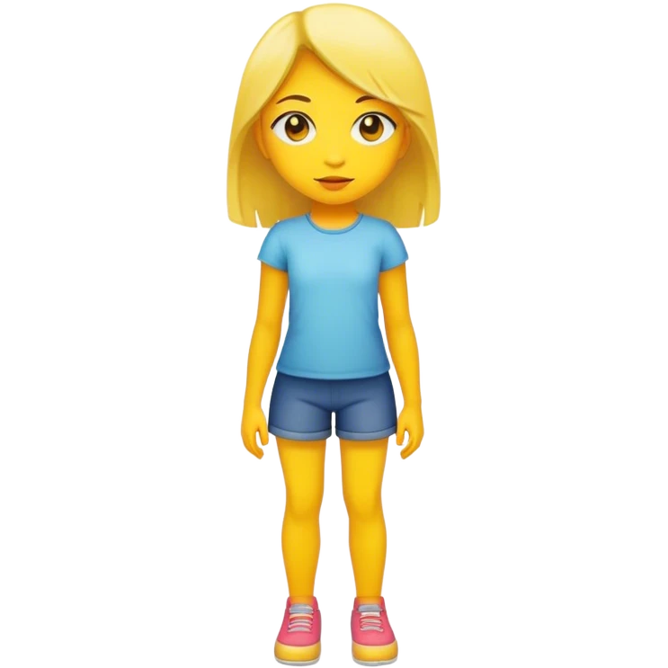young girl full body yellow skin emoji