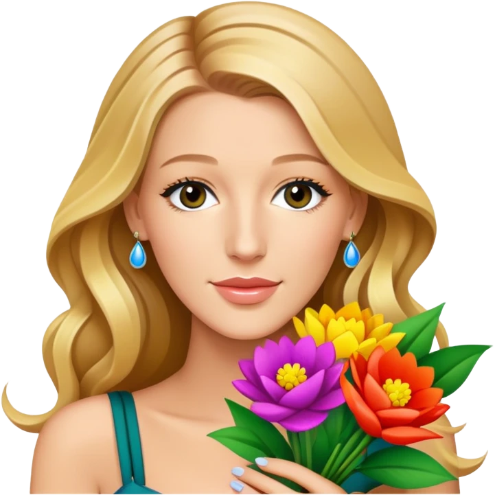 Blake lively with flowers in her hand emoji