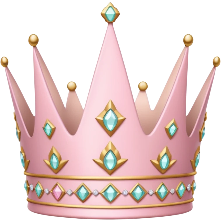 white and pastel pink crown with sparkles emoji