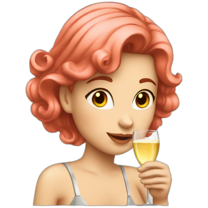 girl-rosered-hair-drinking-champagne emoji