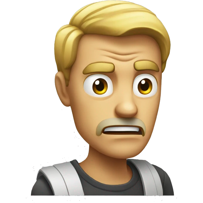 Angry man pointing at the scteen emoji