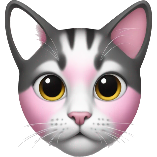 Cat black and white wearing pink sweater  emoji