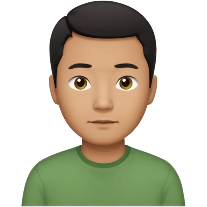 asian father man black short hair green shirt emoji
