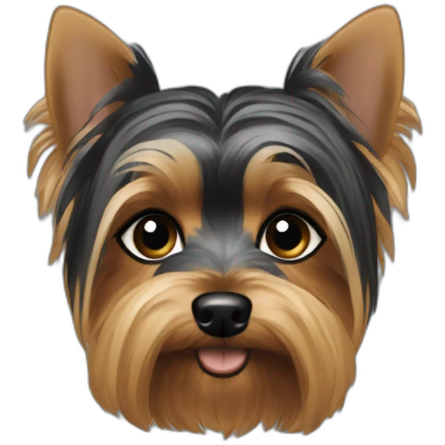 Short snout Yorkie dark black eyes emoji