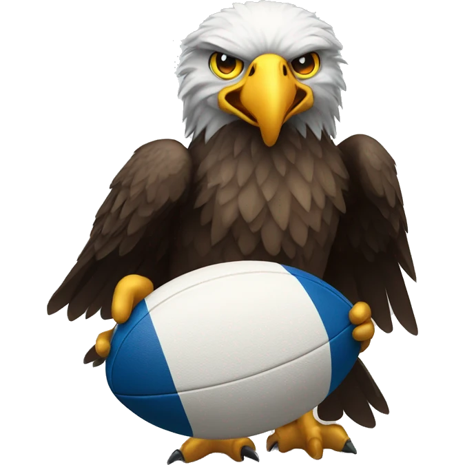 Eagle holding a rugby ball emoji