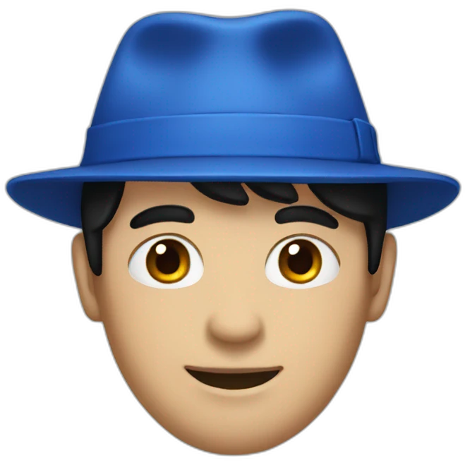 a guy with a blue hat and black hair emoji