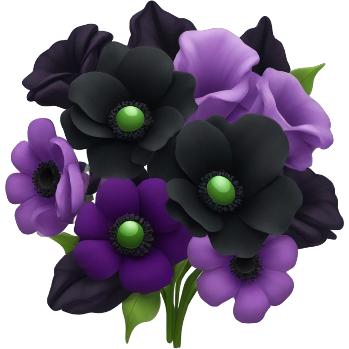 Black flowers bouqet emoji