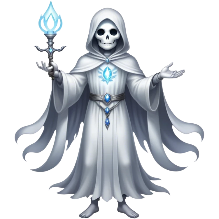 Full body, Cinematic and Ultra realistic 32k HD hauntingly beautiful specter with Balanced features, highly detailed, glowing with silver light, high shine, remembrance, a painting of white silver, fanciful, enchanting. The image is so lifelike it could leap off the canvas at any moment emoji
