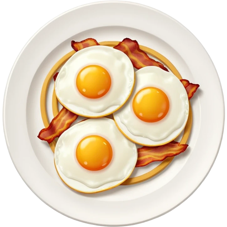 Fried Eggs and bacon in a plate emoji
