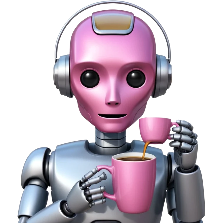 robot drink pinkcoffee emoji