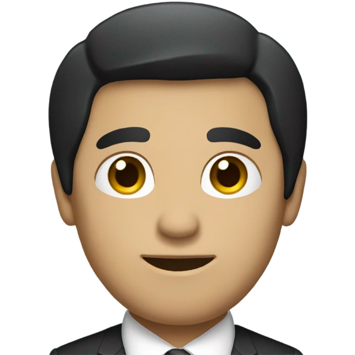 business man short straight black hair  emoji