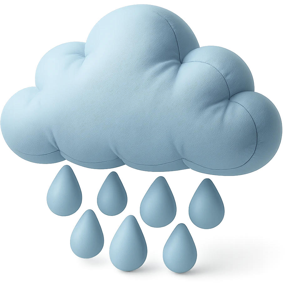 plush cloud with hail, soft edges, icy blue tones, cushion style emoji