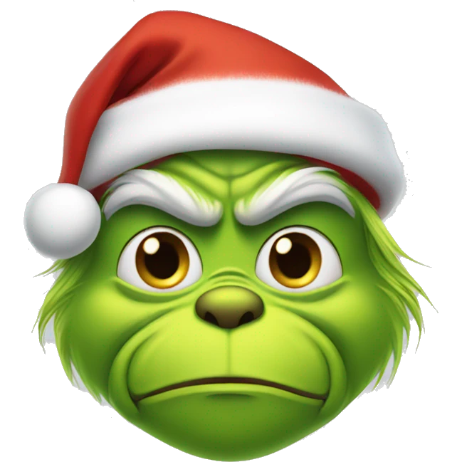 grinch wearing a Santa hat  emoji