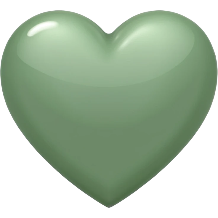 sage green heart with transparent bg  emoji