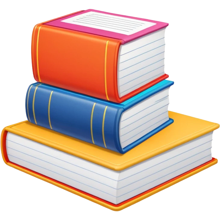 a single study book, bright colors emoji