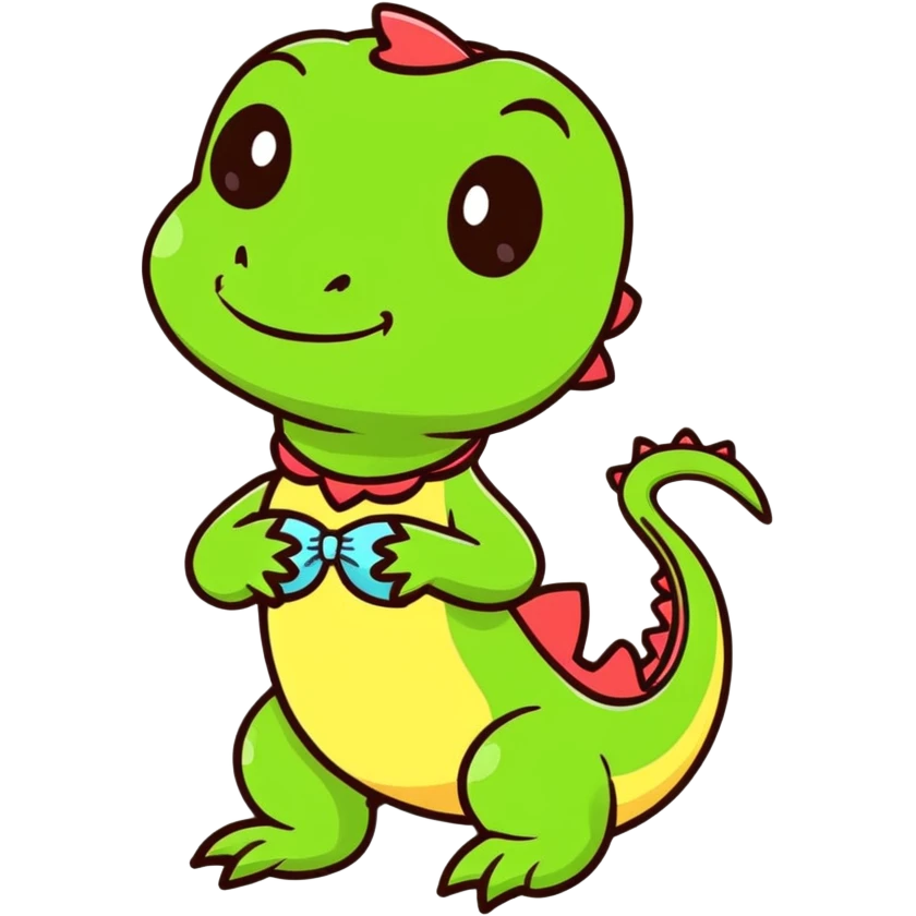 elegant lizard character wearing tasteful, stylish lingerie, cartoon style emoji