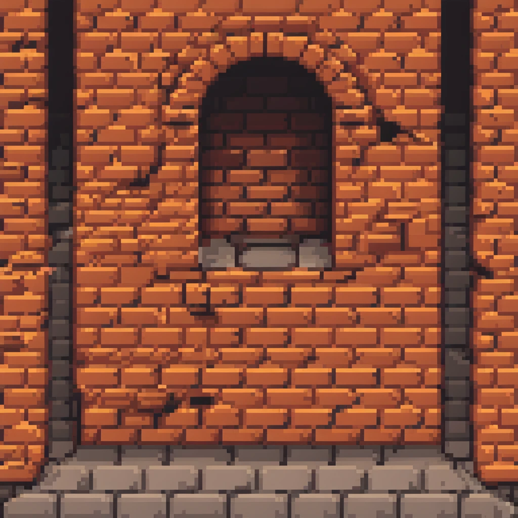 side view of a brick wall, angled perspective emoji